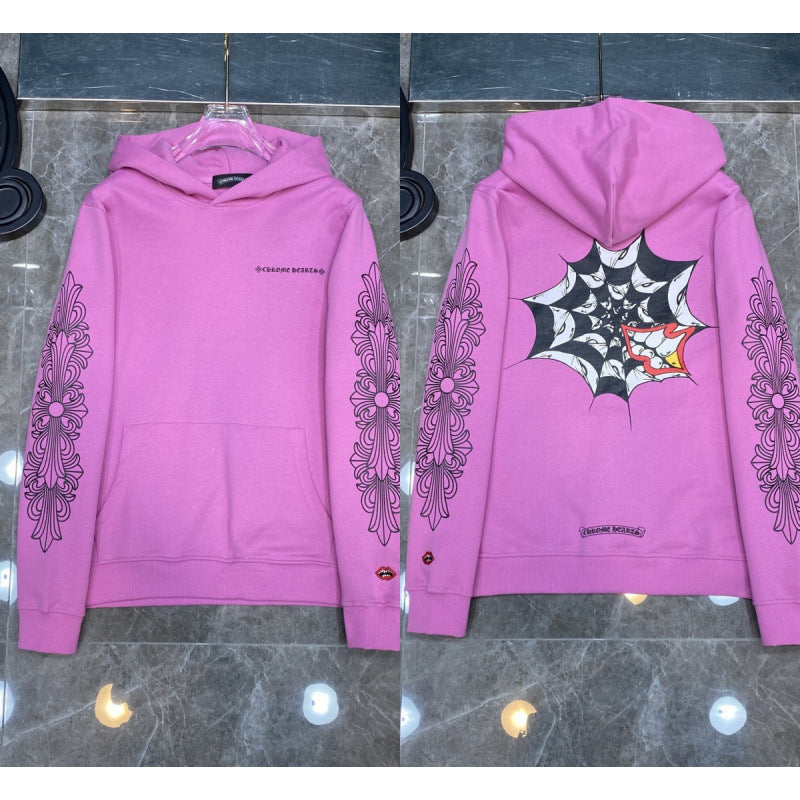 Chrome Hearts Spider Web Graphic Hoodie (Pink)